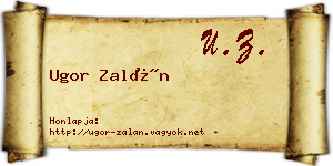 Ugor Zalán névjegykártya